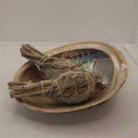 Abalone schelp met witte salie en ritueel